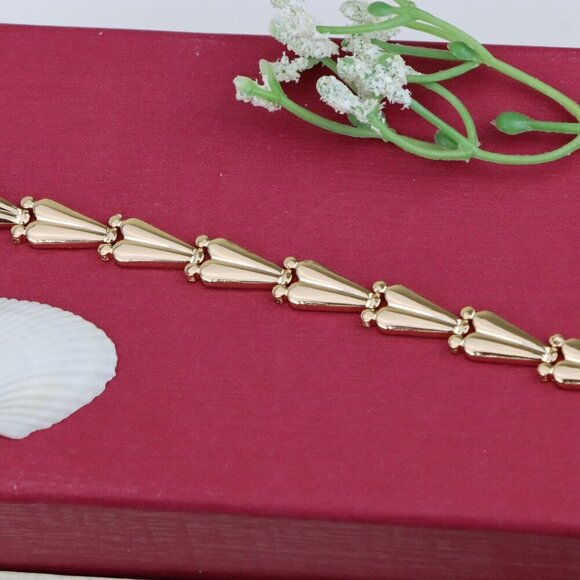 "Elegant Rose Gold Bracelet with Tapered Segment Design, XPBL0999 - Picture 12 of 12